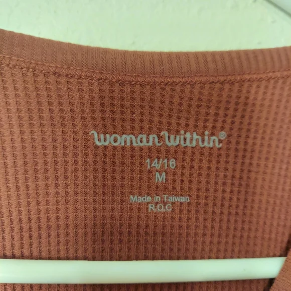 Woman Within Rust Ribbed Top - Picture 3 of 5